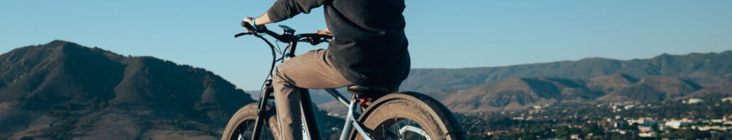 Electric bike lifestyle image – scenic ride with clear skies