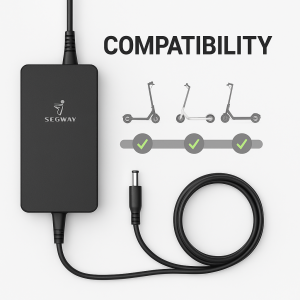 Segway Ninebot charger compatibility graphic – works with ES1, ES2, ES3, ES4, MAX G30, and G30LP scooters