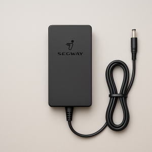 Full-width banner of the official Segway Ninebot electric scooter charger with single-prong connector, designed for ES and MAX Series scooters in Canada.